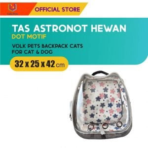 Volk Pets Pet Backpack Cats / Tas Hewan Ransel Astronot – Dot Motif