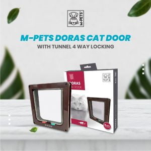 M-Pets Doras Cat Door With Tunnel 4 Way Locking / Pintu Kucing Anjing
