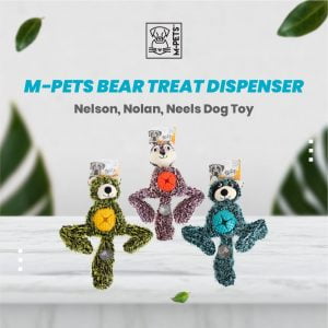 M-Pets Bear Dog Toy Treat Dispenser / Boneka Beruang Mainan Anjing