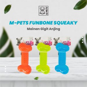M-Pets Funbone Dog Toy / Mainan Gigit Anjing Bentuk Tulang Bisa Bunyi