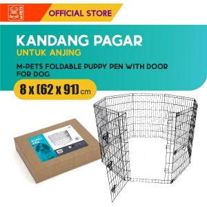 M-Pets Foldable Puppy Pen – With Door / Kandang Pagar Anjing