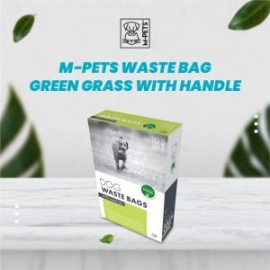 M-Pets Dog Waste Bags Green Grass with Handle / Plastik Kotoran