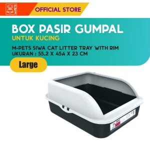 M-Pets Siwa Cat Litter Tray with Rim / Tempat Pasir Gumpal Kucing