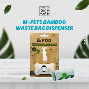 M-Pets Poo Bamboo Waste Bag Dispenser Isi 1×15 pcs / Plastik Kotoran