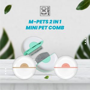 M-Pets 2 In 1 Mini Pet Comb – Long Hair / Sisir Bulu Anjing Kucing