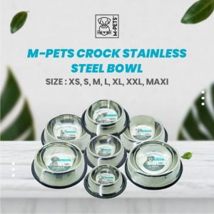 M-Pets Crock Stainless Steel Bowl / Tempat Makan Hewan