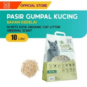 Pasir Kucing Tofu Premium/ M-Pets Soya Cat Litter 10 Liter